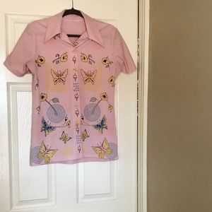 Vintage 60's Butterfly Button Up